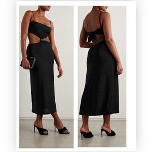 NWT Johanna Ortiz Sueño Costero embellished metallic stretch-jersey midi $1450